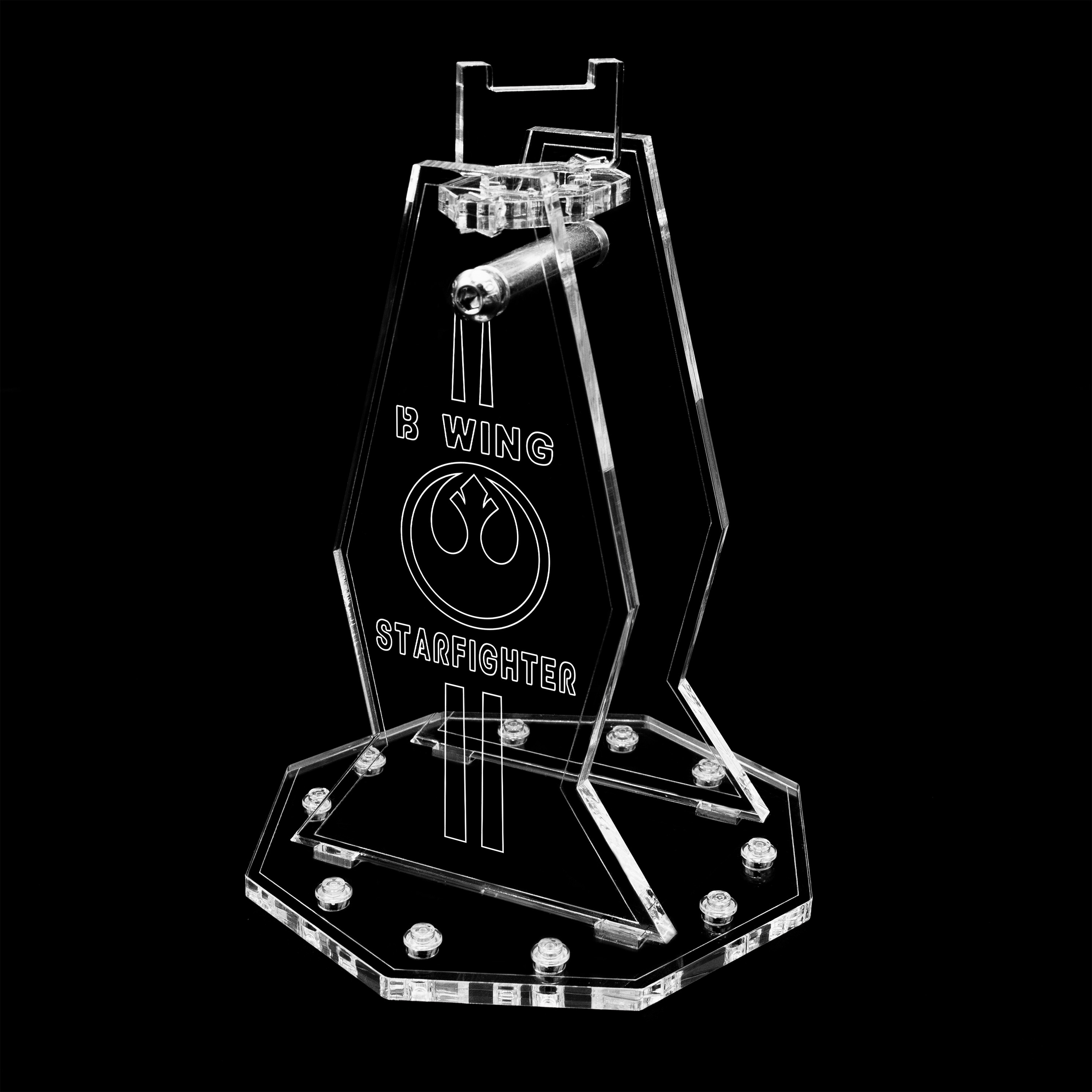 Acryl Deko Präsentation Standfuss LEGO Modell 75050 B-Wing