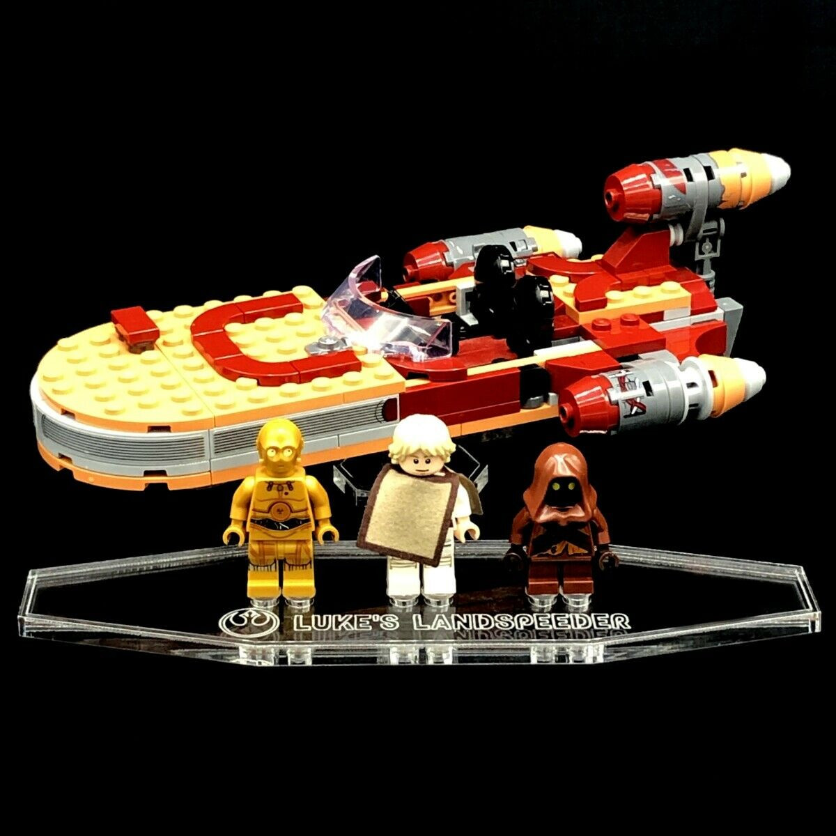 Acryl Deko Präsentation Standfuss LEGO Modell 75271 Luke Skywalkers Landspeeder