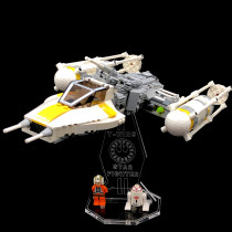 Acryl Deko Präsentation Standfuss LEGO Modell 7658 Y-Wing Fighter